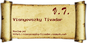 Visnyovszky Tivadar névjegykártya